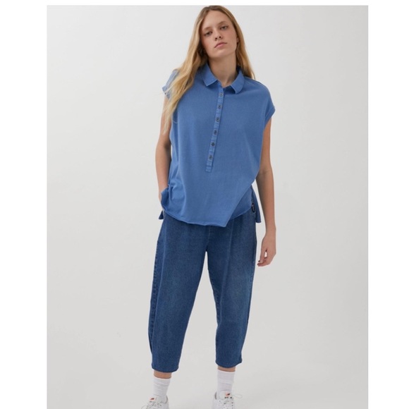 UO BDG Abel Slouchy Cap Sleeve Shirt - Picture 1 of 4